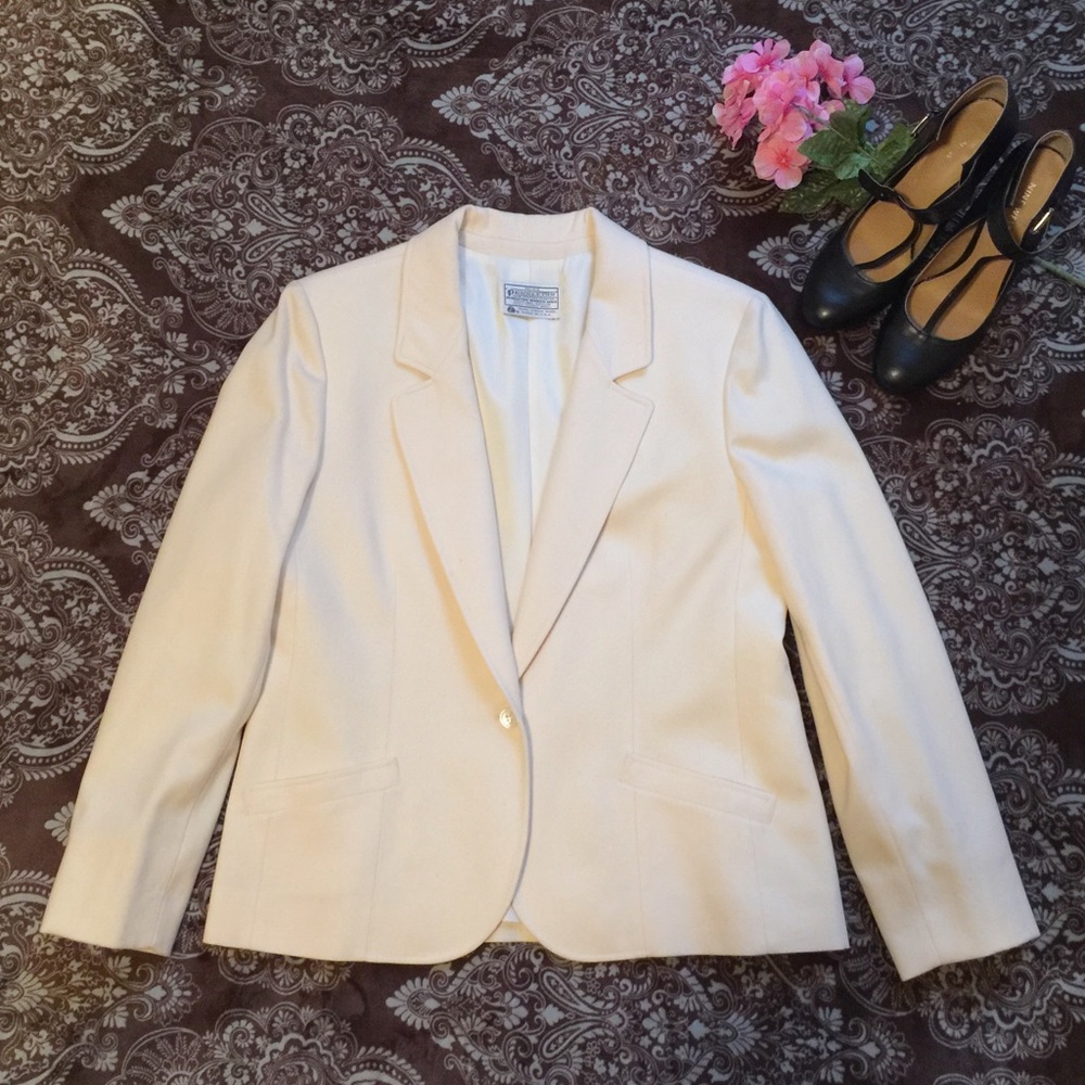 Pendleton 100% wool white suit